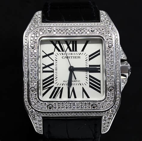 cartier santos 100 types|cartier santos 100 diamond price.